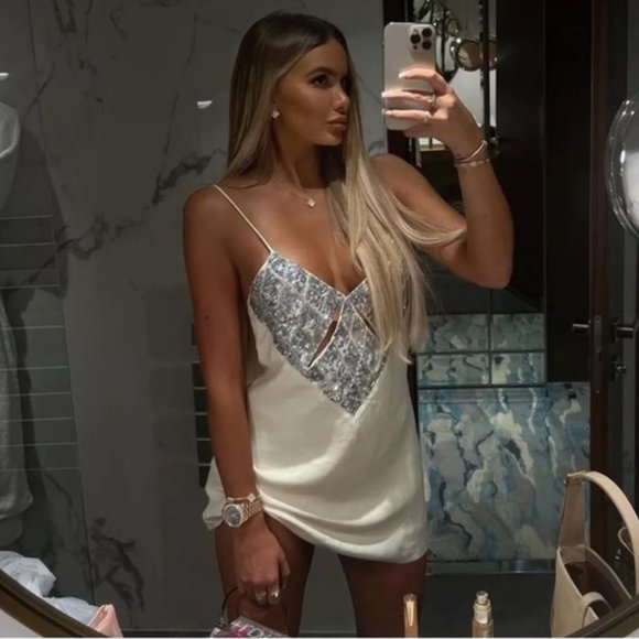 BLOGGER'S FAVE! Zara Satin Mini Dress Sz XS, S, L NWT - Picture 10 of 16